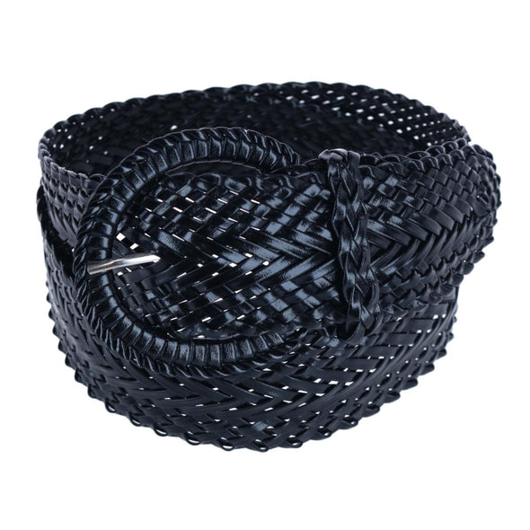 Women's Braided Wide Belt with Matching Buckle