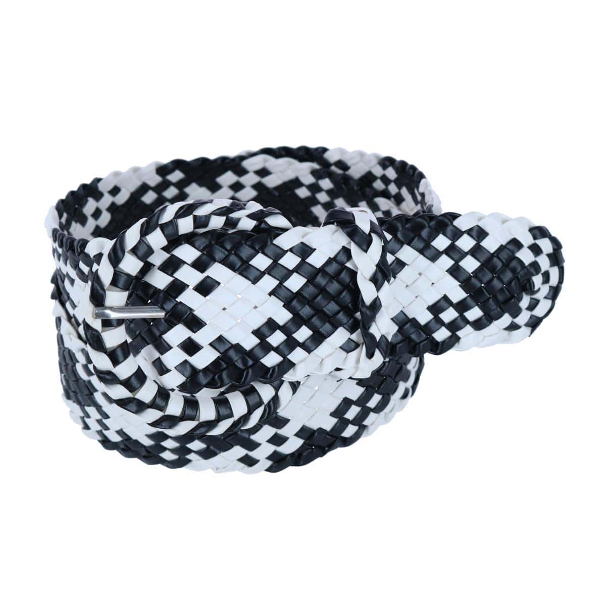 CTM® Women's 1 7/8 Inch Wide Braided Plaid Belt with Matching Buckle - Women's 1 7/8 Inch Wide Braided Plaid Belt with Matching Buckle