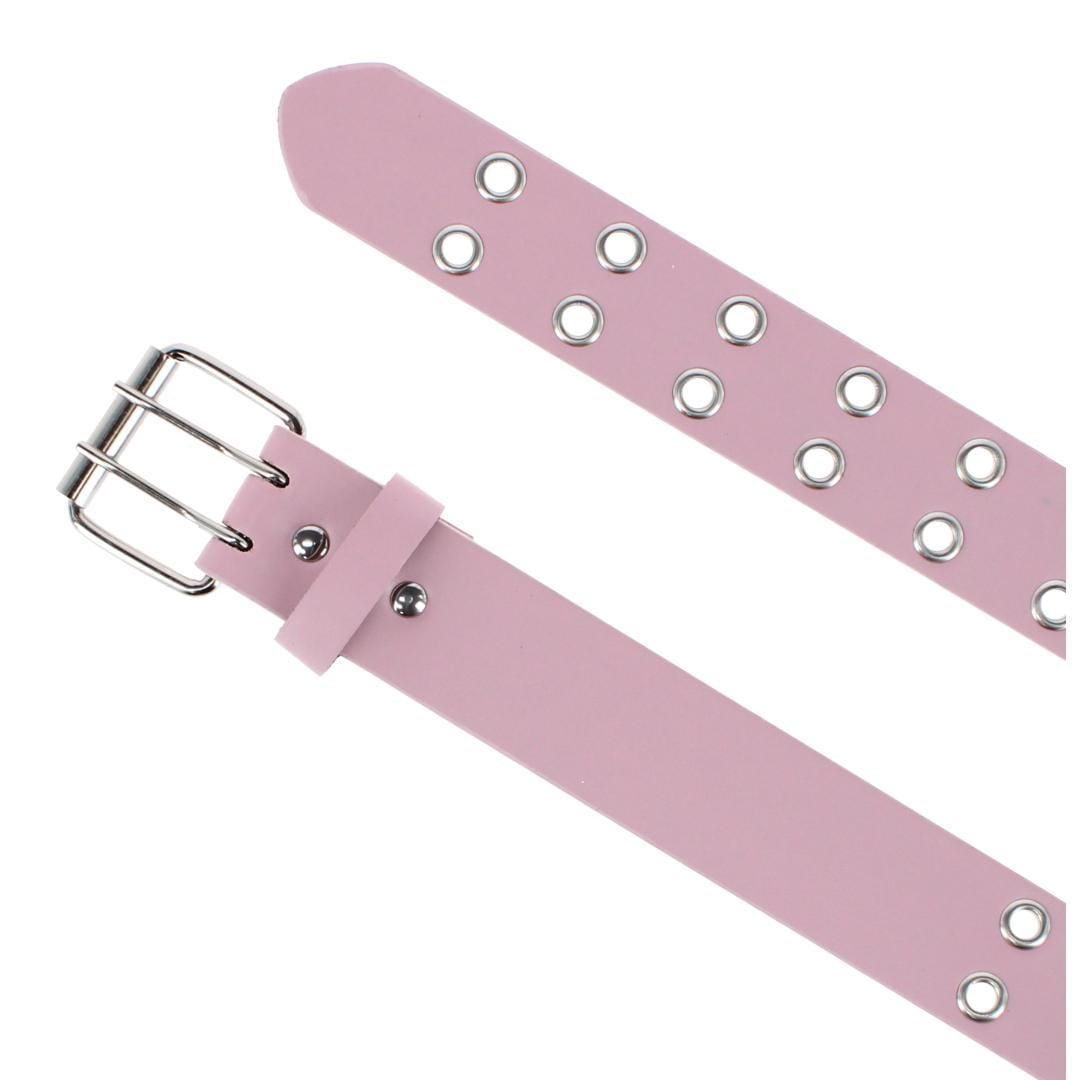 CTM® Girl's Double Grommet Casual Belt with Roller Buckle - Light Pink