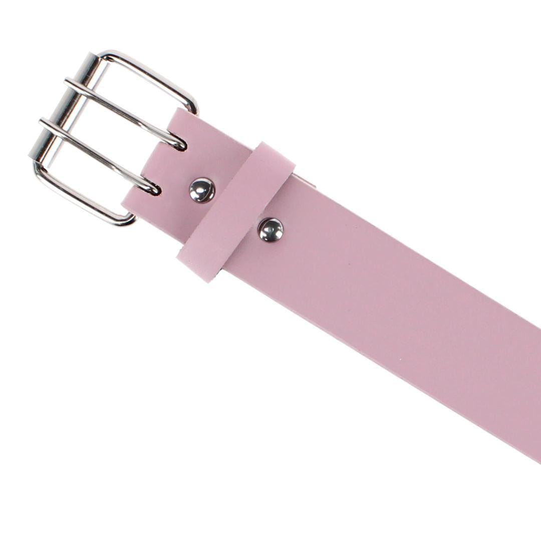 CTM® Girl's Double Grommet Casual Belt with Roller Buckle - Light Pink