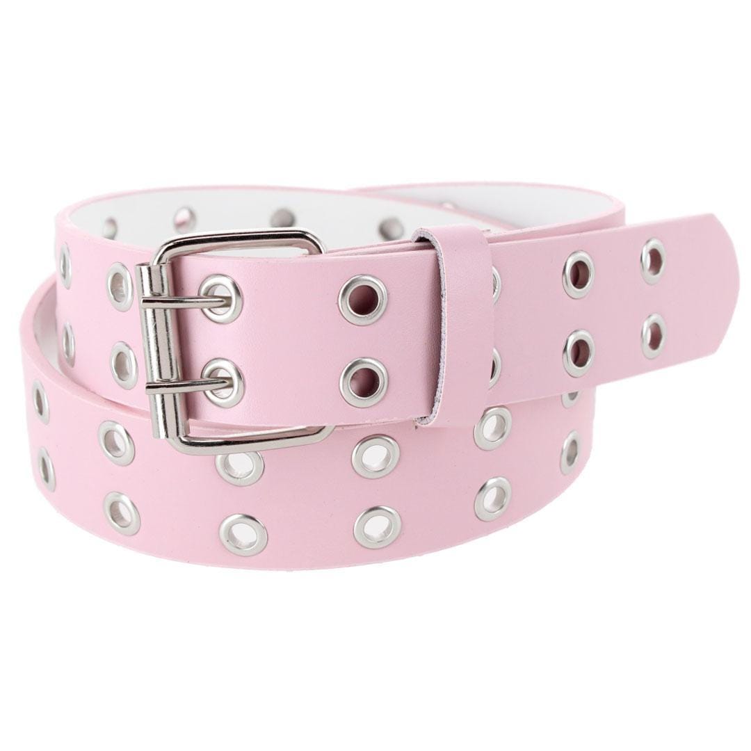 CTM® Girl's Double Grommet Casual Belt with Roller Buckle - Girl's Double Grommet Casual Belt with Roller Buckle