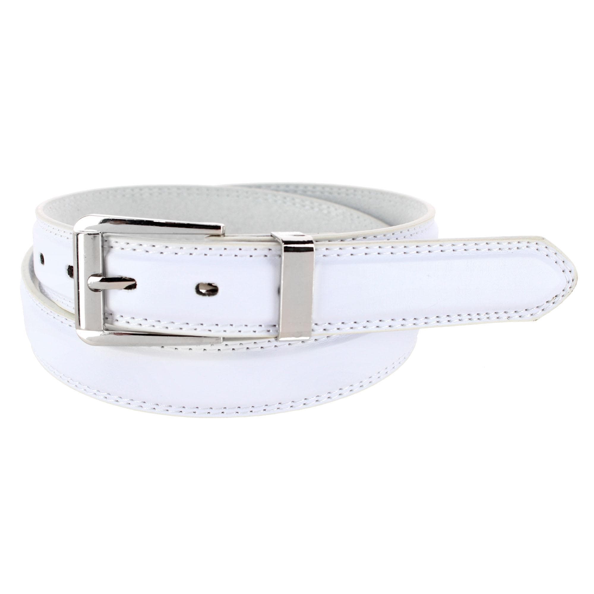 CTM® Men's Basic Dress Belt - White