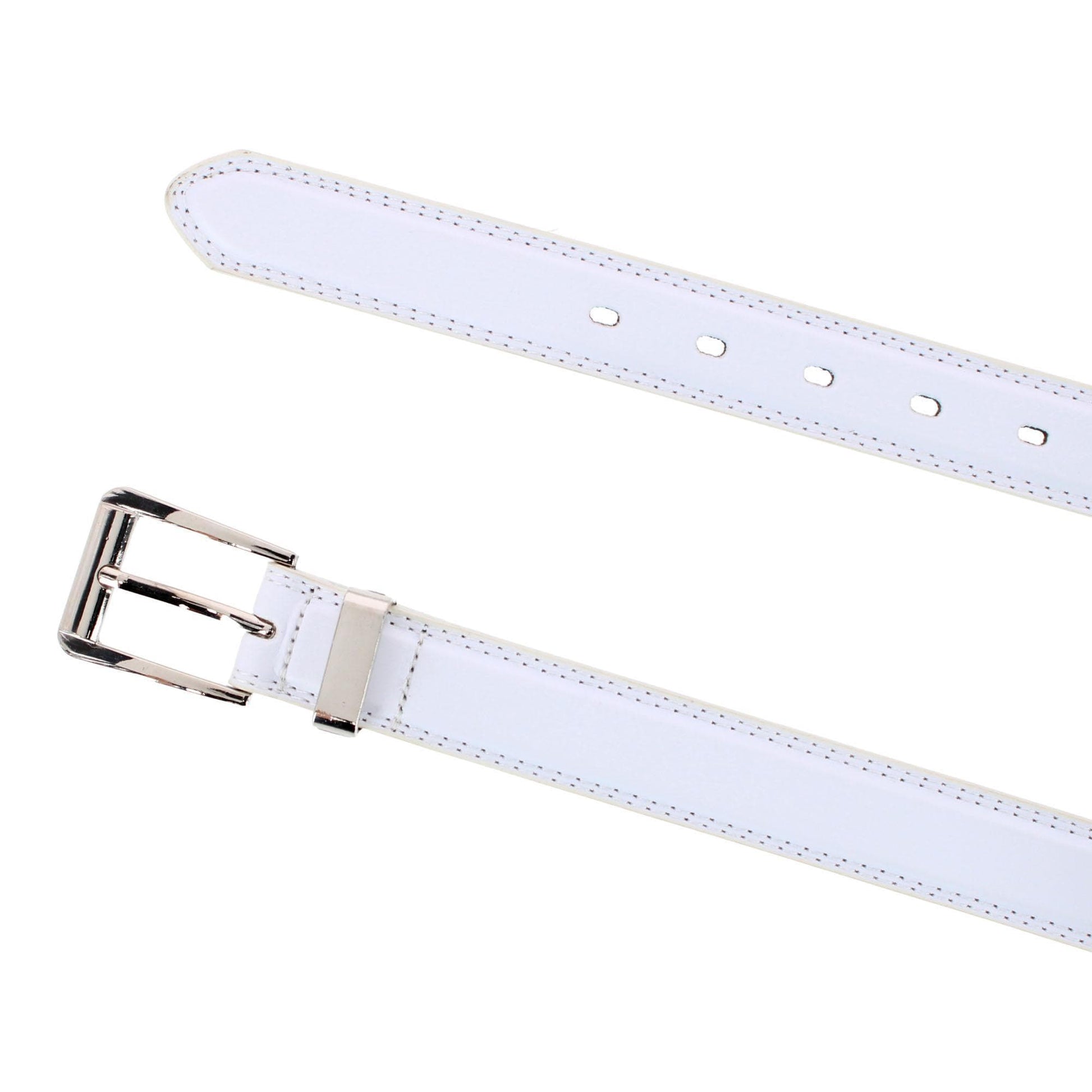 CTM® Men's Basic Dress Belt - White