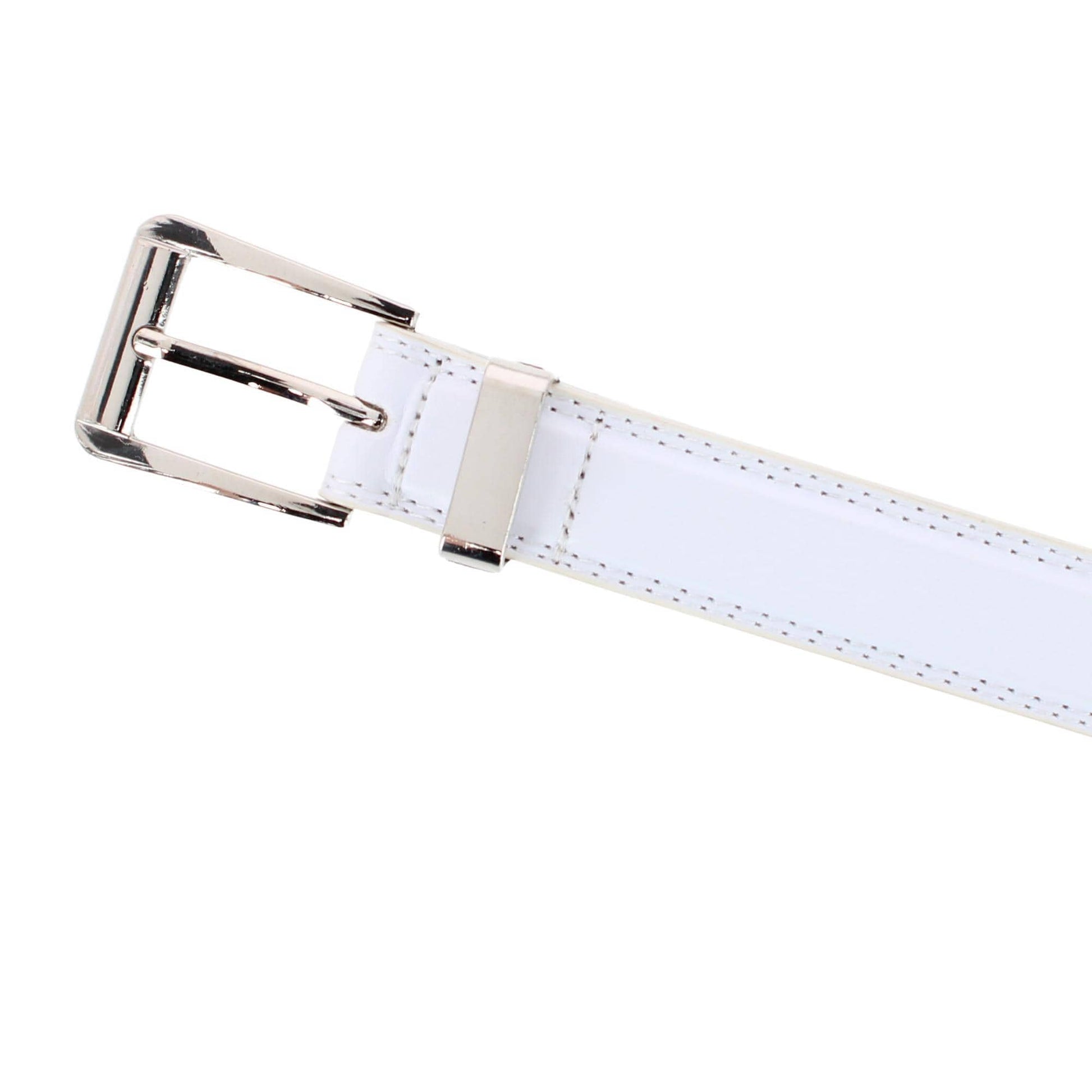 CTM® Men's Basic Dress Belt - White