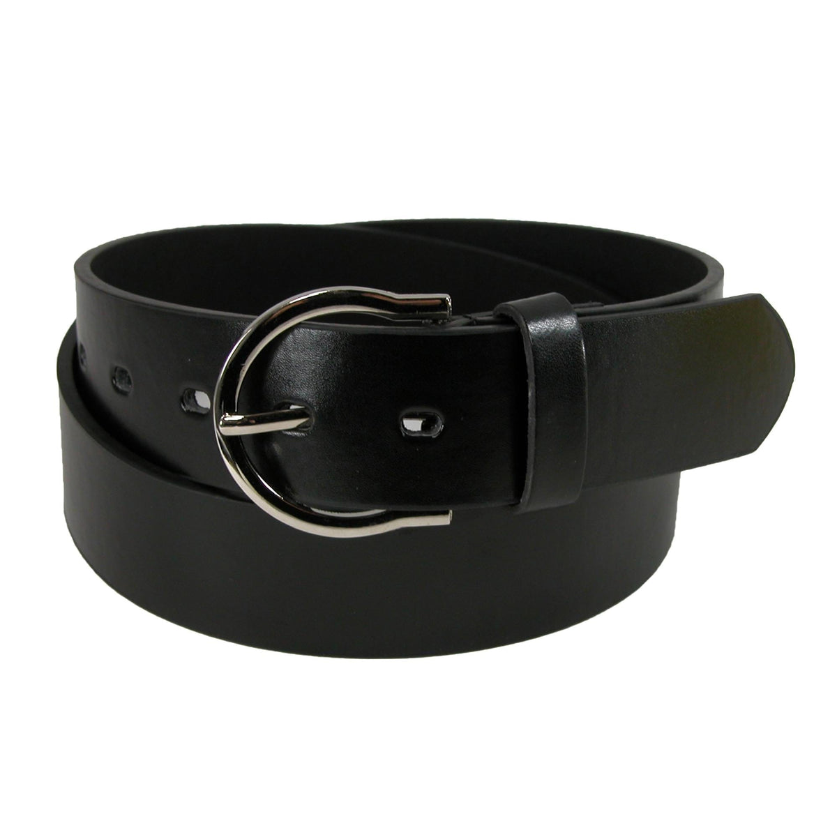 CTM® Womens 1 3/8 Inch Wide Basic Bridle Belt - Black