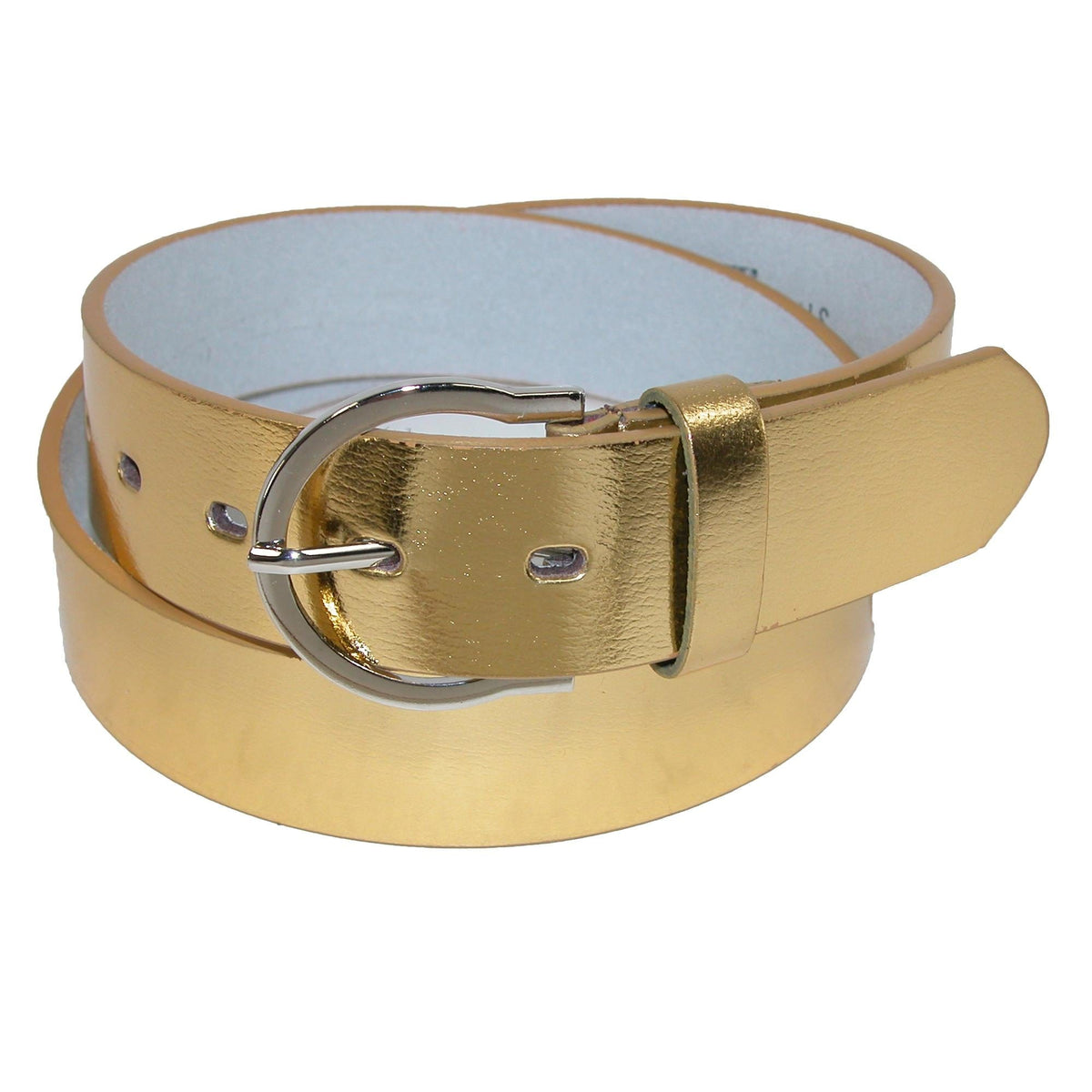 CTM® Womens 1 3/8 Inch Wide Basic Bridle Belt - Gold