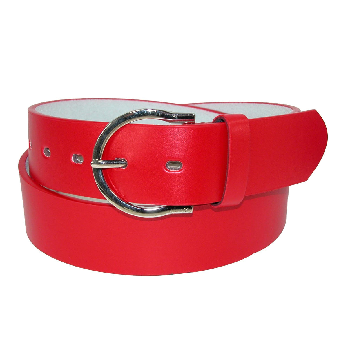 CTM® Womens 1 3/8 Inch Wide Basic Bridle Belt - Red