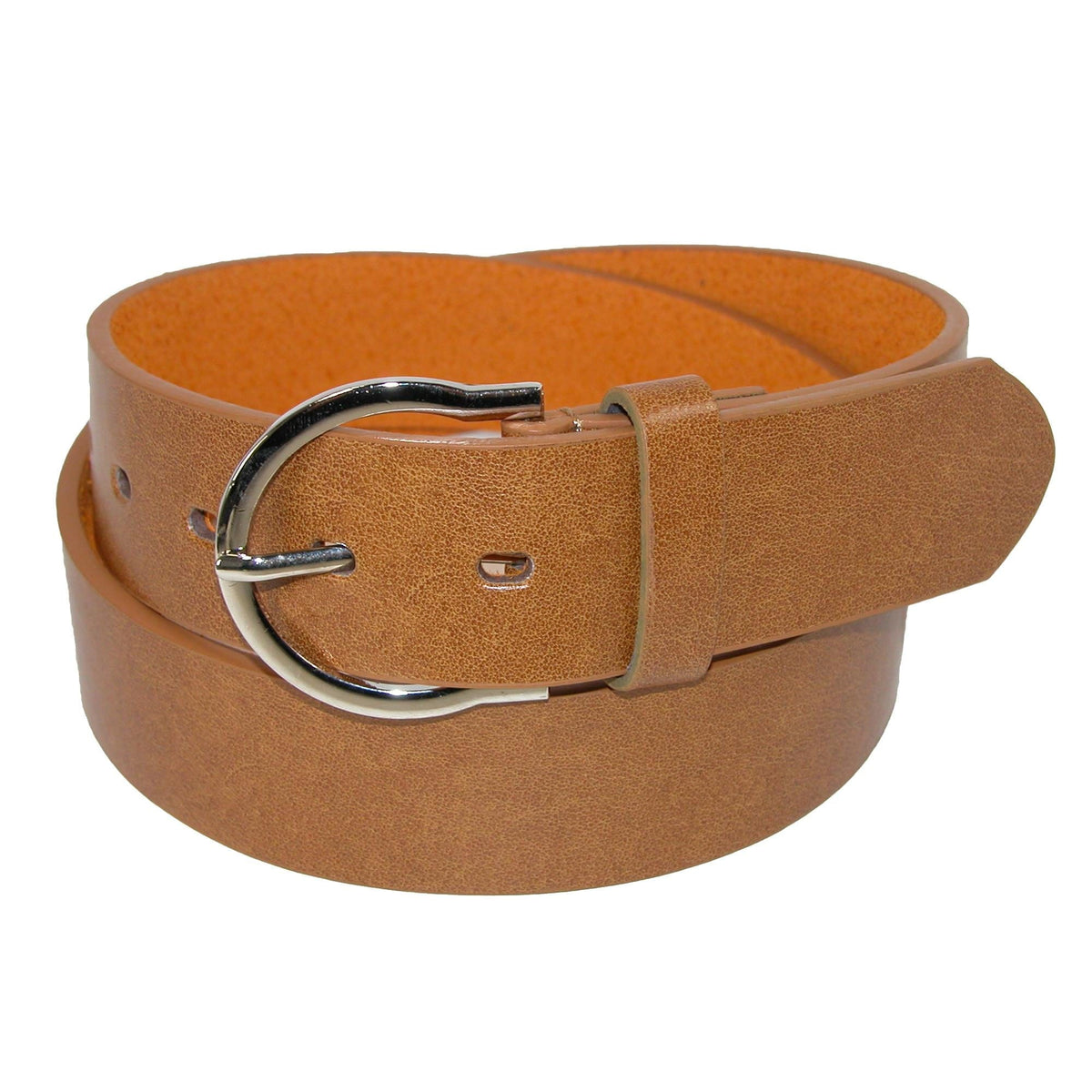 CTM® Womens 1 3/8 Inch Wide Basic Bridle Belt - Tan