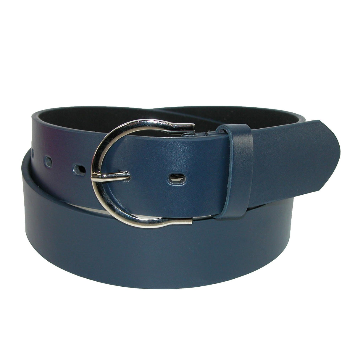 CTM® Womens 1 3/8 Inch Wide Basic Bridle Belt - Black and Navy