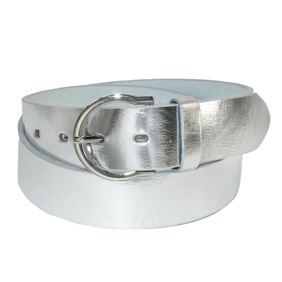 CTM® Womens 1 3/8 Inch Wide Basic Bridle Belt - Silver & Gold