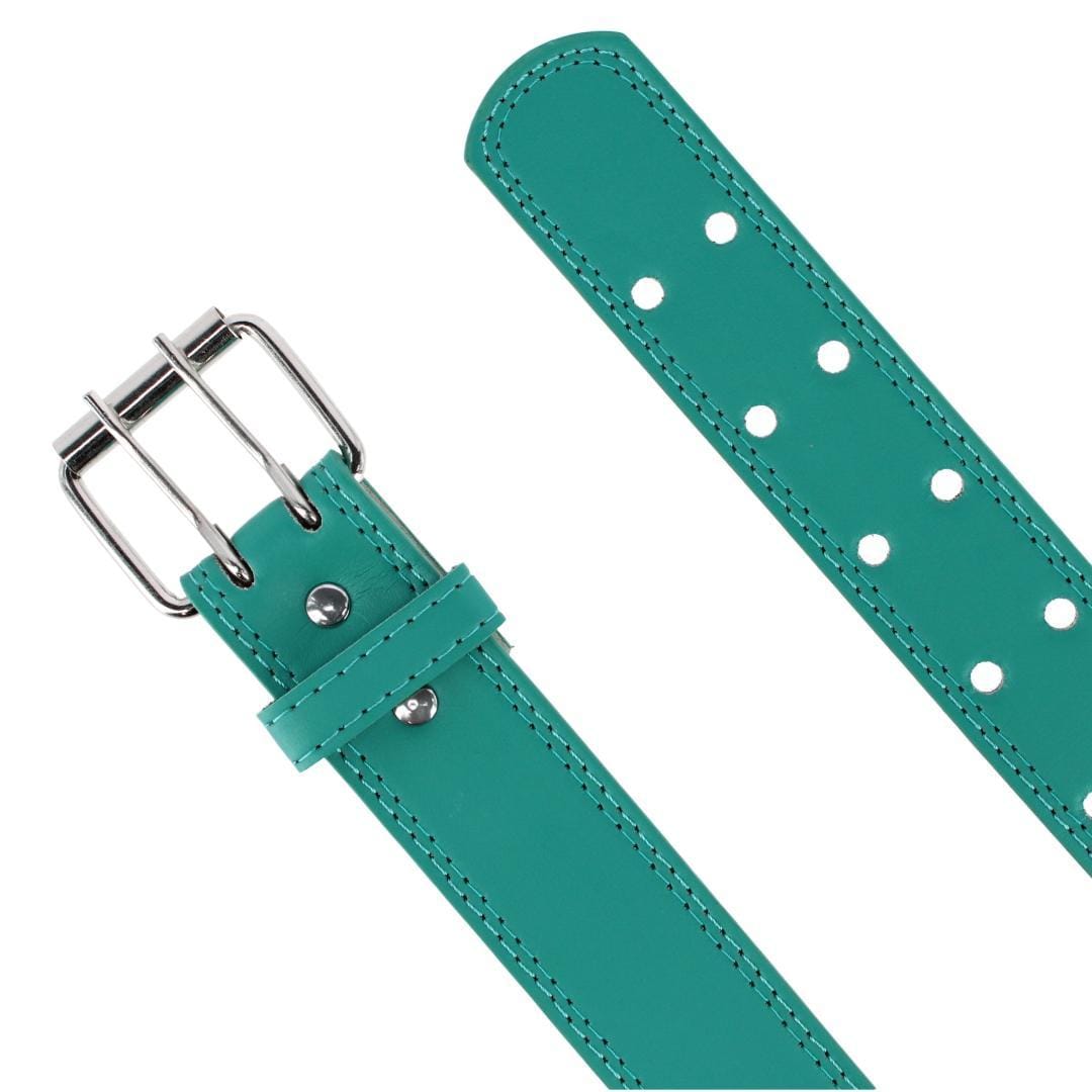 CTM® Girl's Perforated Casual Belt with Roller Buckle - Jade