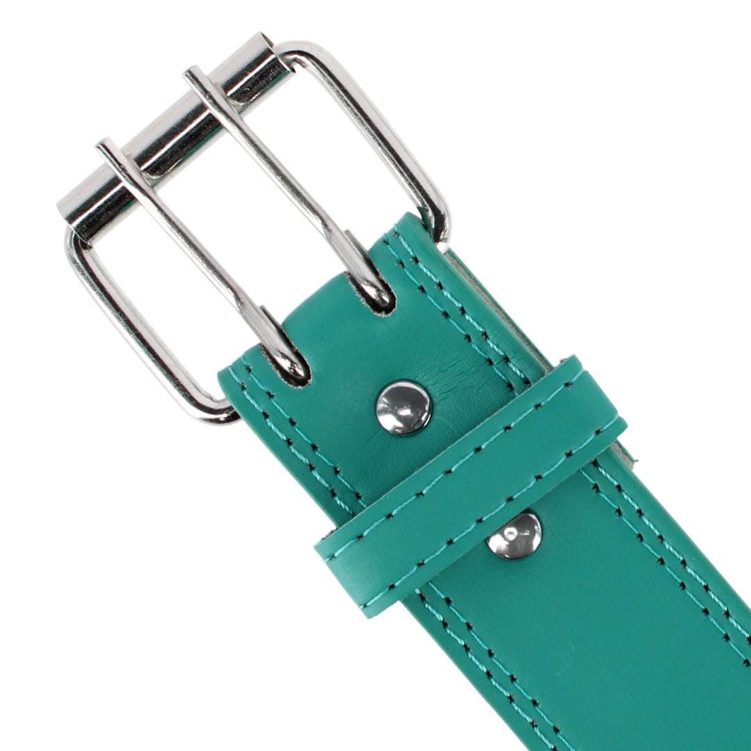 CTM® Girl's Perforated Casual Belt with Roller Buckle - Jade
