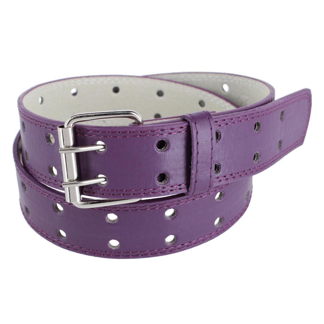 CTM® Girl's Perforated Casual Belt with Roller Buckle