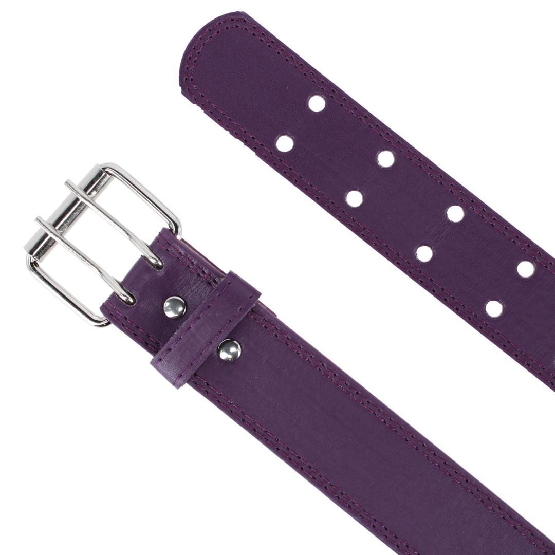 CTM® Girl's Perforated Casual Belt with Roller Buckle - Purple