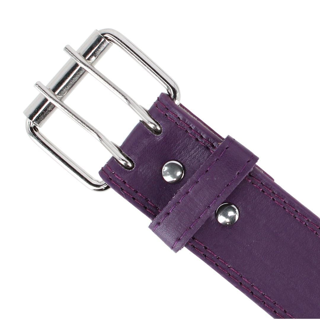 CTM® Girl's Perforated Casual Belt with Roller Buckle - Purple