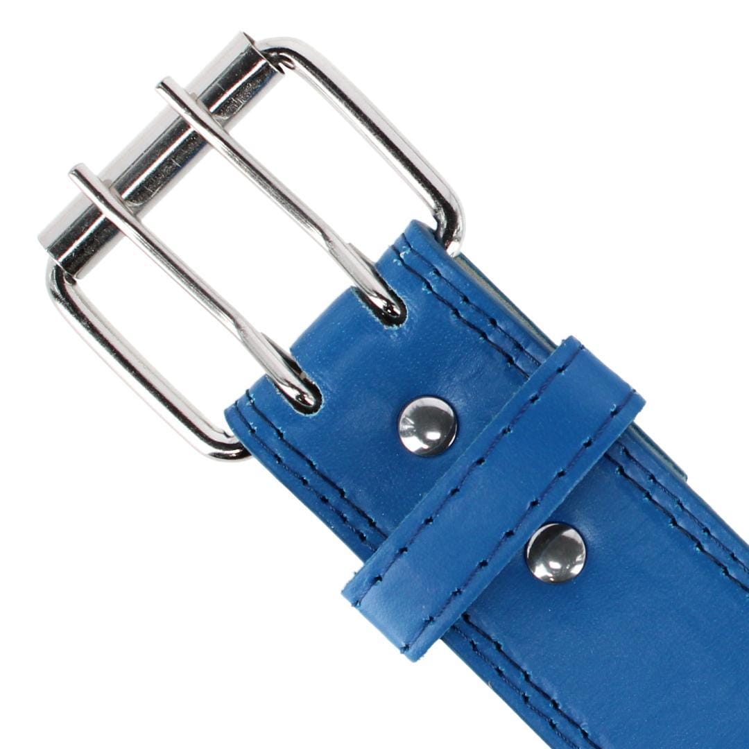 CTM® Girl's Perforated Casual Belt with Roller Buckle - Royal Blue