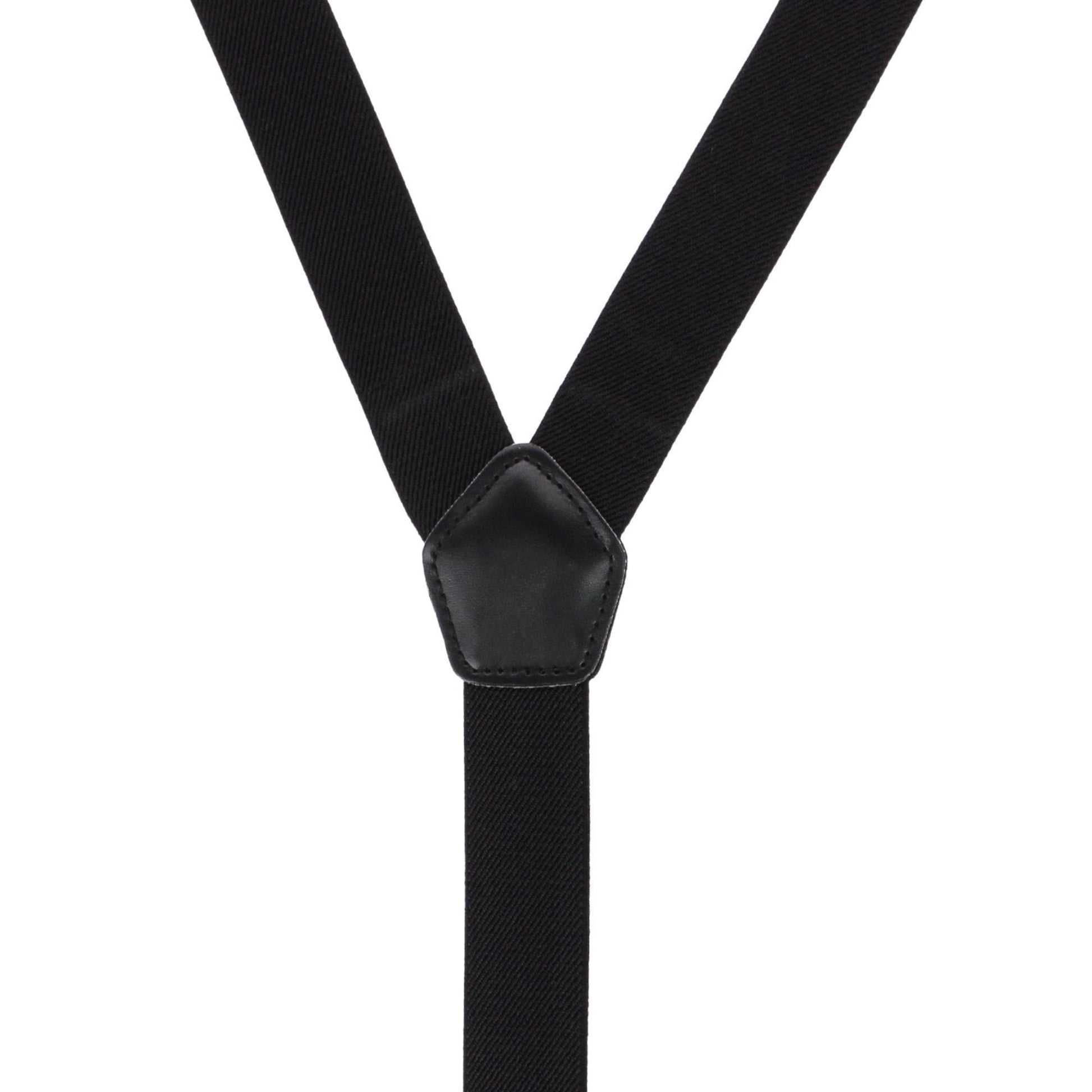 CTM® Men's 1-Inch Wide Elastic Clip End Suspenders - Black