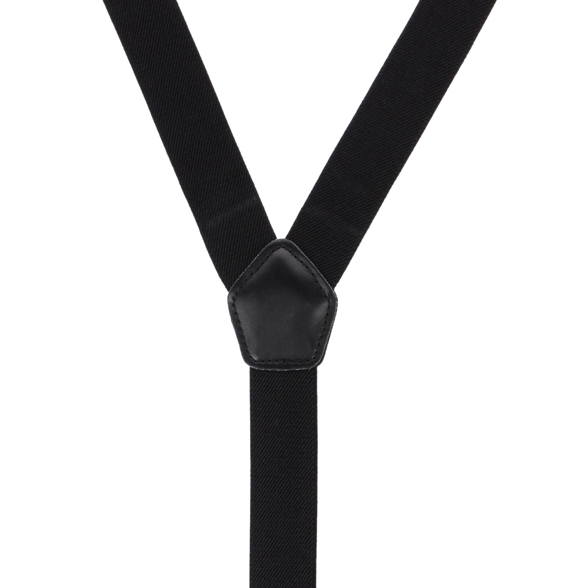 CTM® Men's 1-Inch Wide Elastic Clip End Suspenders - Black