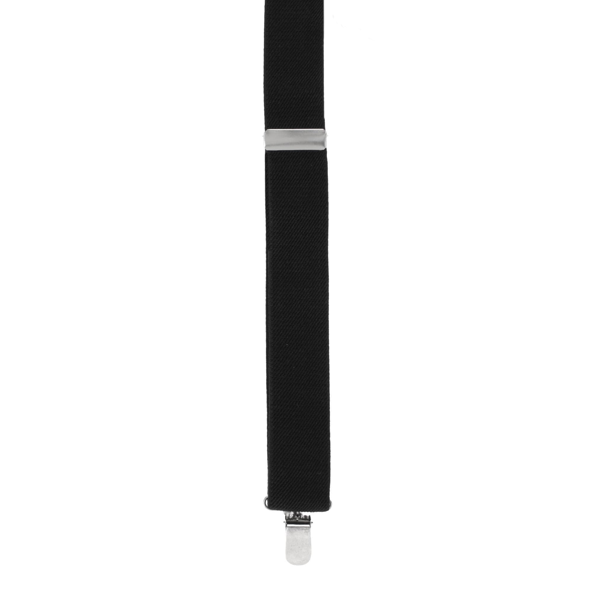 CTM® Men's 1-Inch Wide Elastic Clip End Suspenders - Black