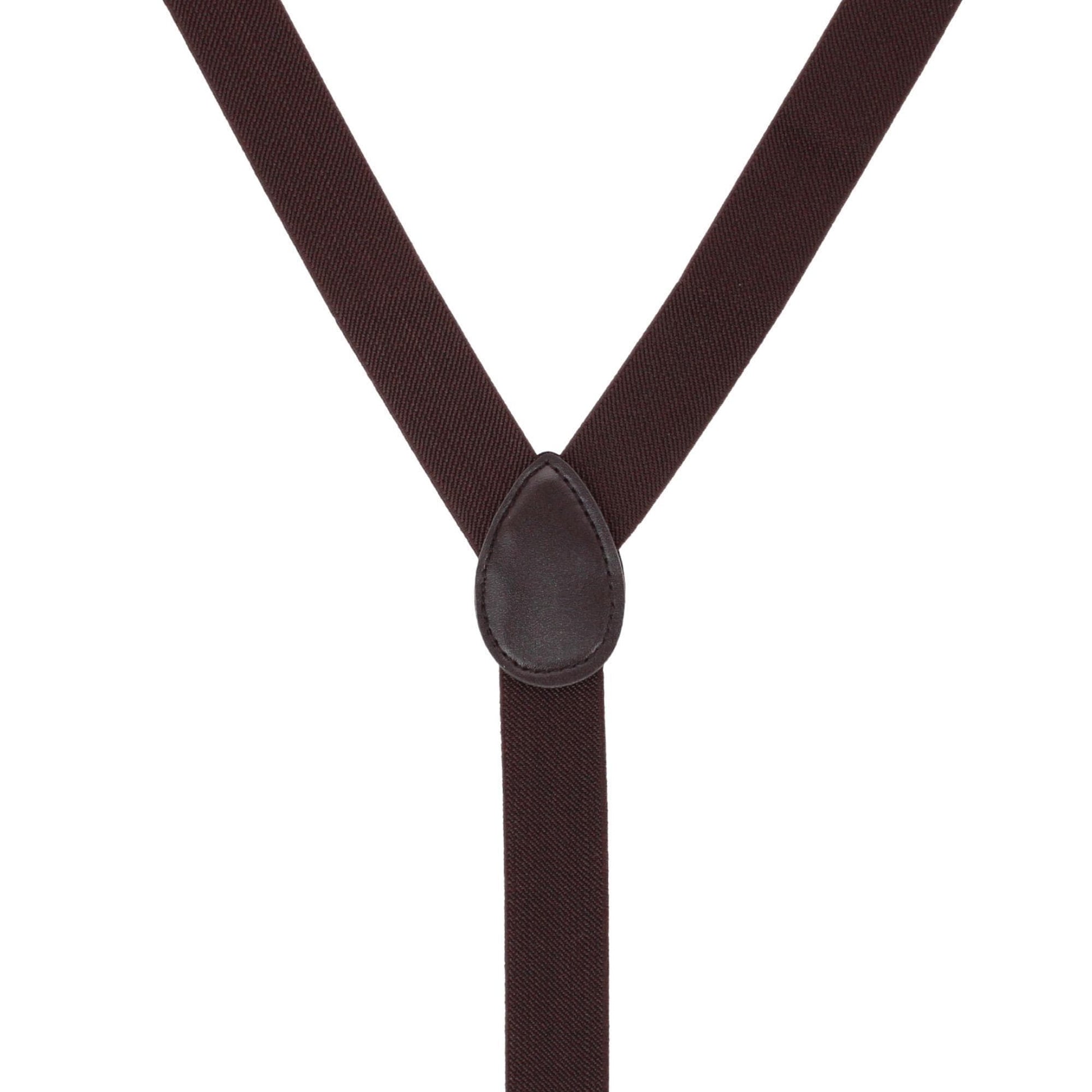 CTM® Men's 1-Inch Wide Elastic Clip End Suspenders - Brown