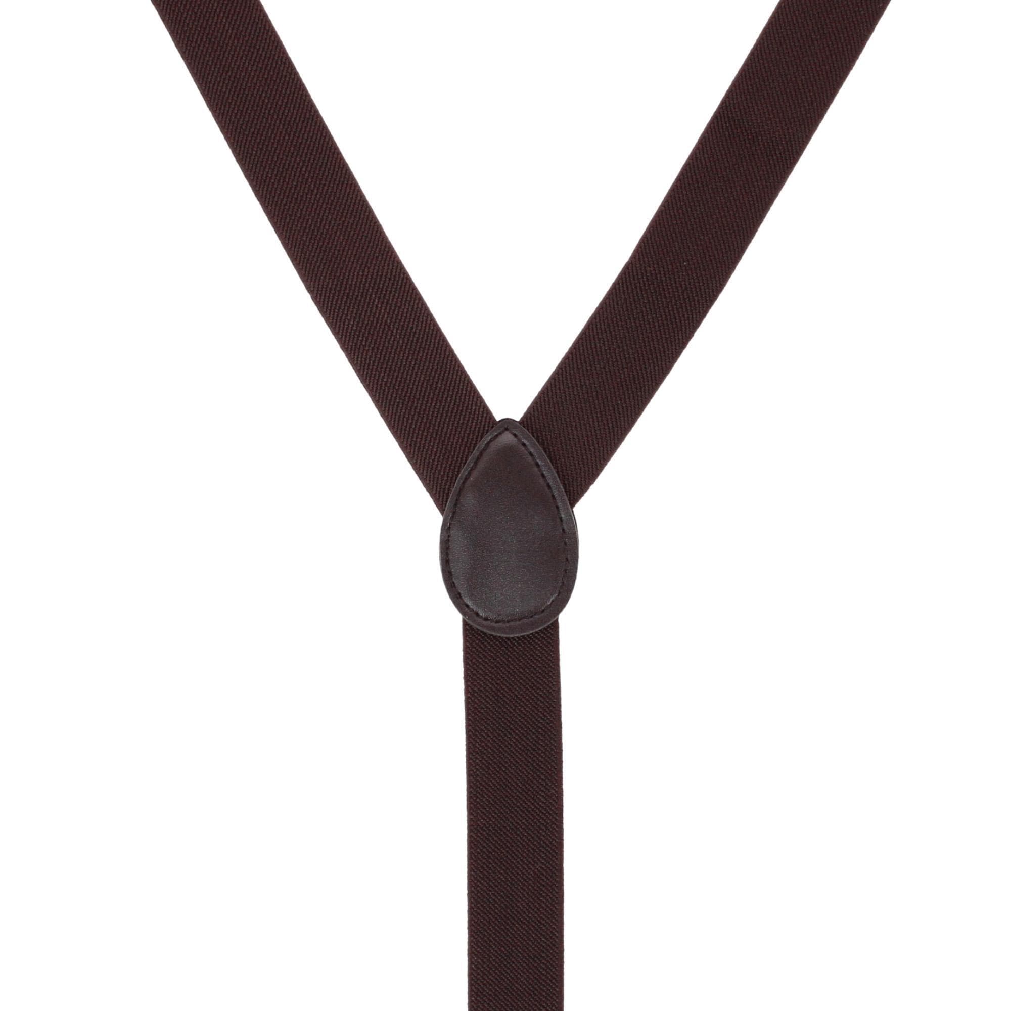 CTM® Men's 1-Inch Wide Elastic Clip End Suspenders - Brown