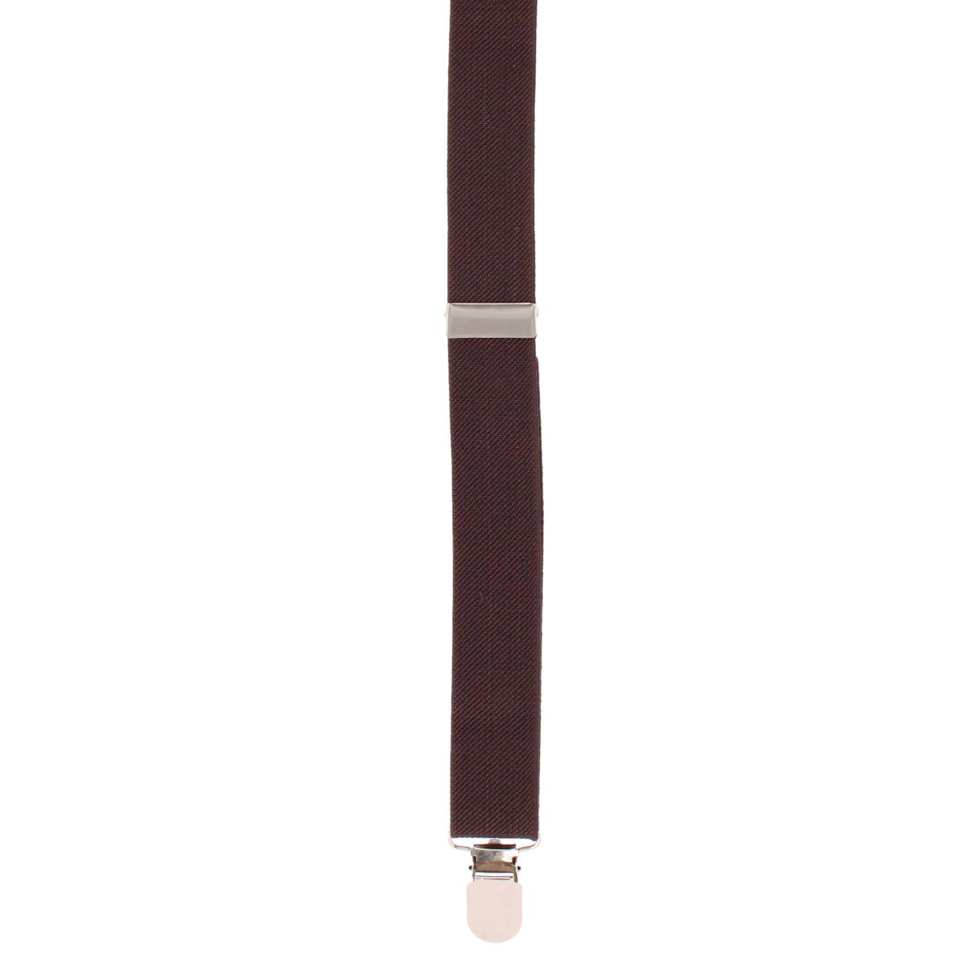 CTM® Men's 1-Inch Wide Elastic Clip End Suspenders - Brown