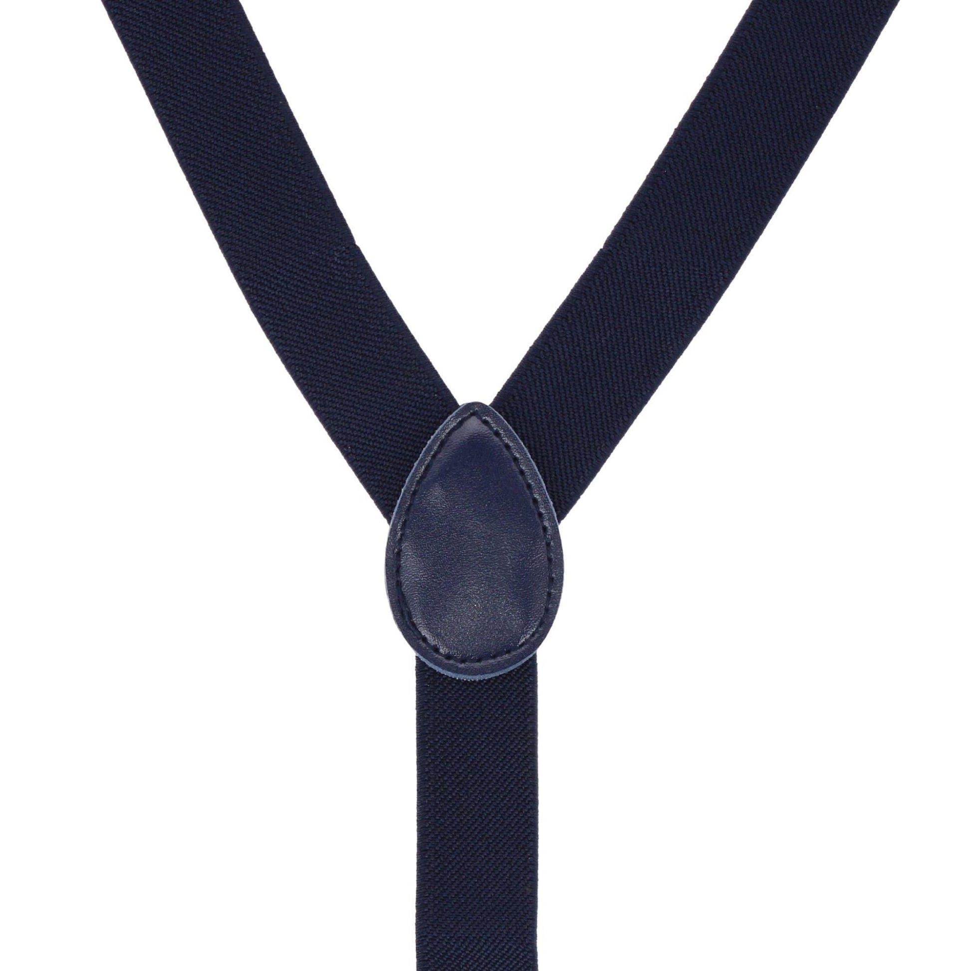 CTM® Men's 1-Inch Wide Elastic Clip End Suspenders - Navy
