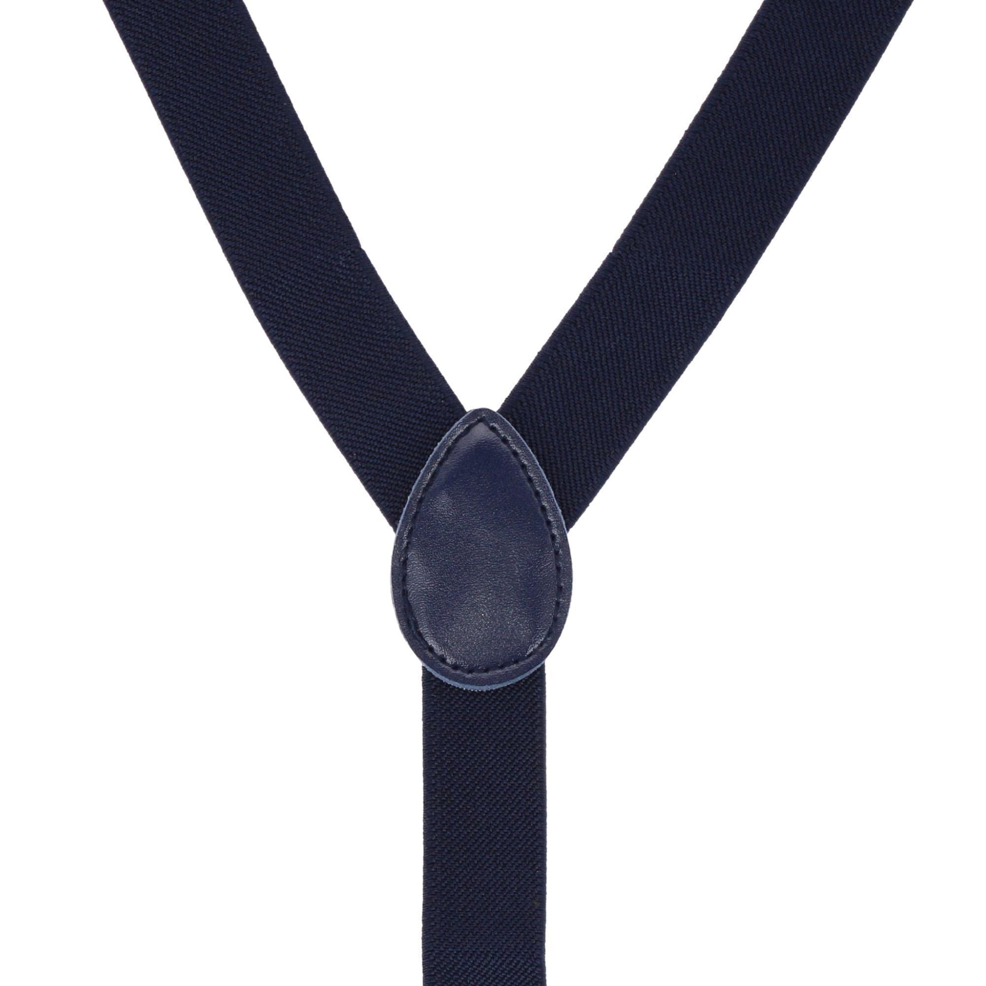CTM® Men's 1-Inch Wide Elastic Clip End Suspenders - Navy