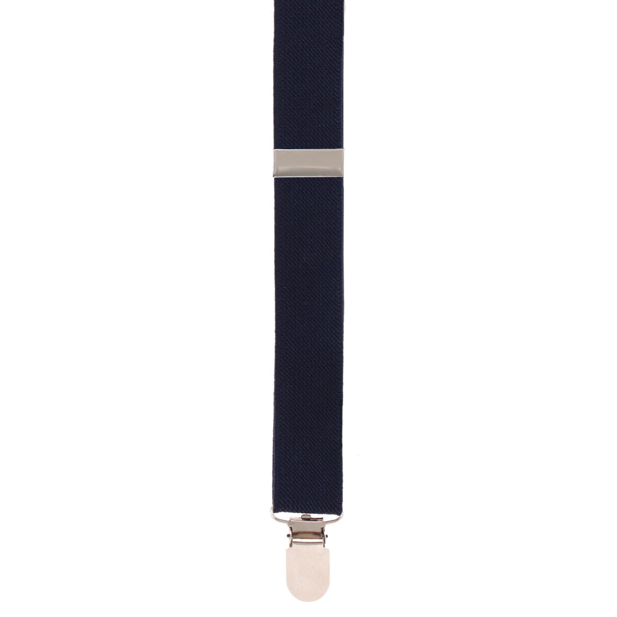 CTM® Men's 1-Inch Wide Elastic Clip End Suspenders - Navy