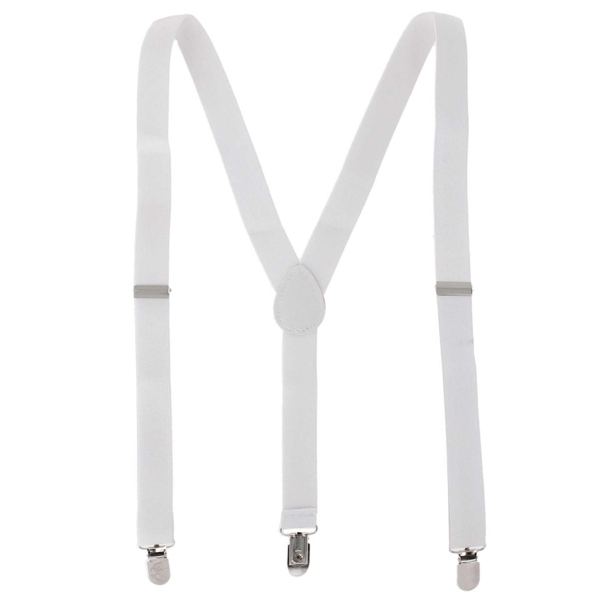 CTM® Men's 1-Inch Wide Elastic Clip End Suspenders