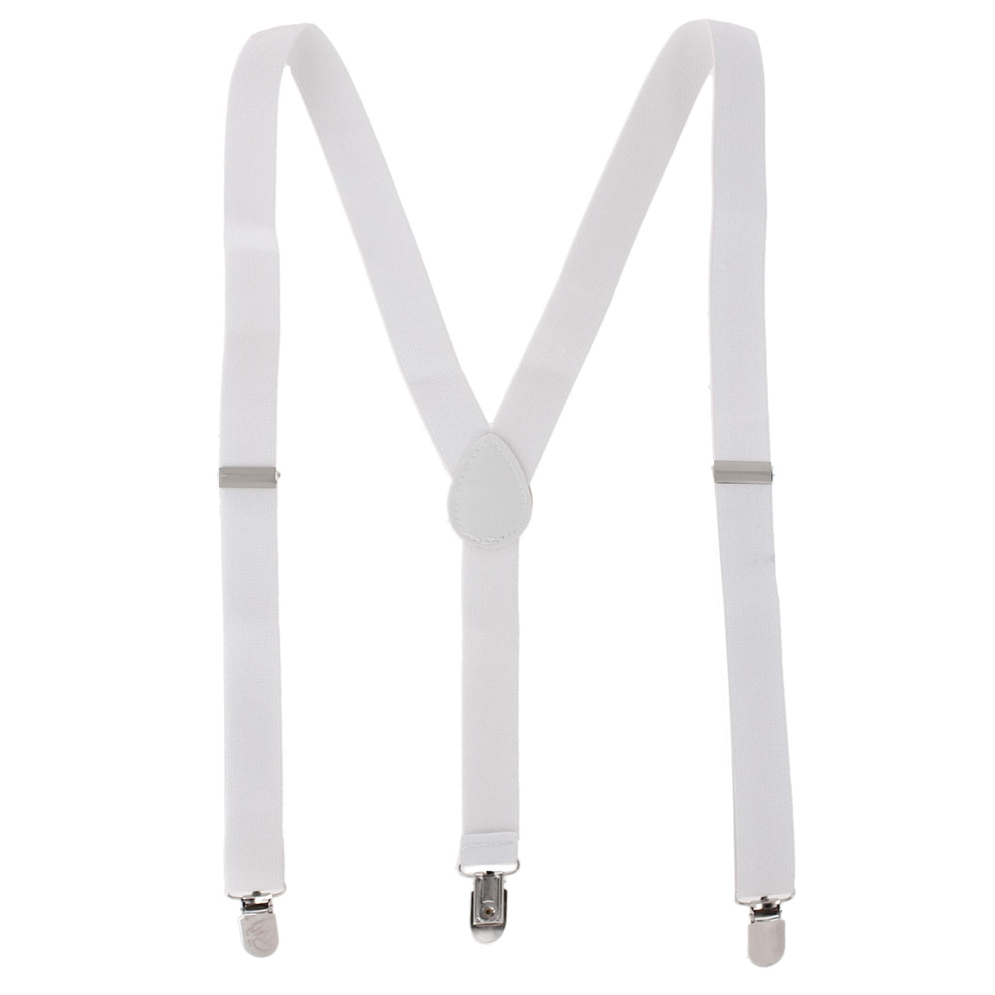 CTM® Men's 1-Inch Wide Elastic Clip End Suspenders