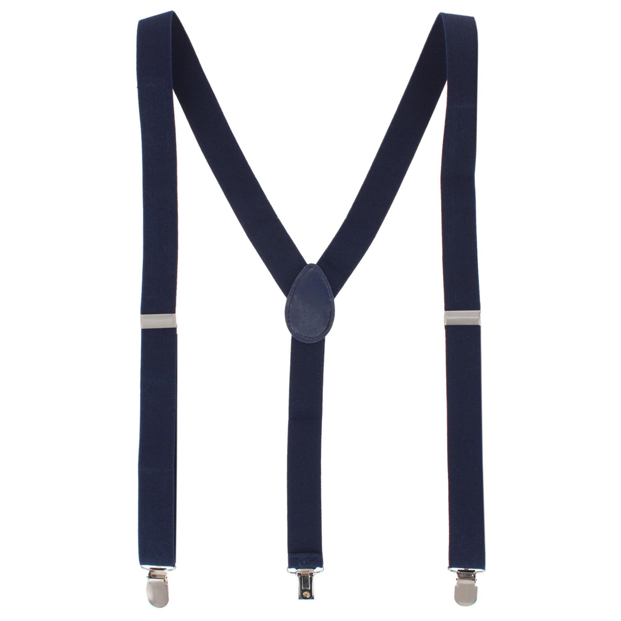 Men's 1-Inch Wide Elastic Clip End Suspenders