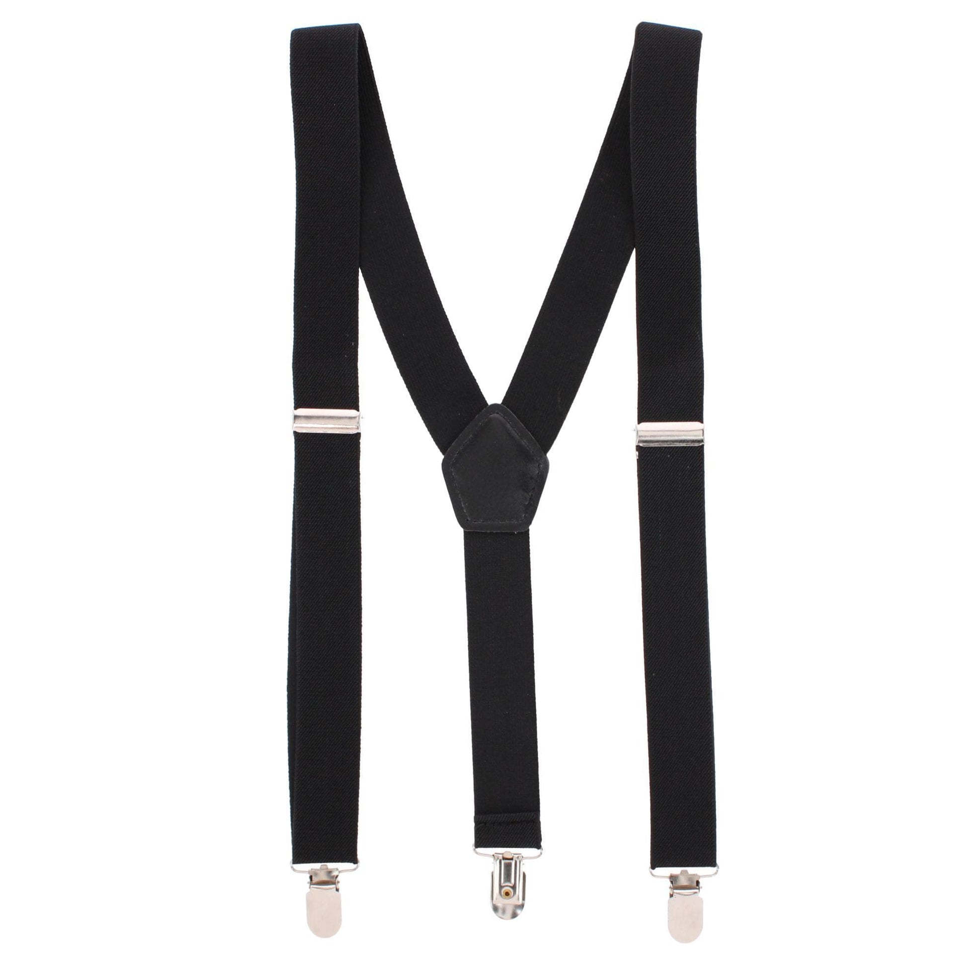 CTM® Men's 1 3/8 Inch Wide Elastic Clip End Suspenders