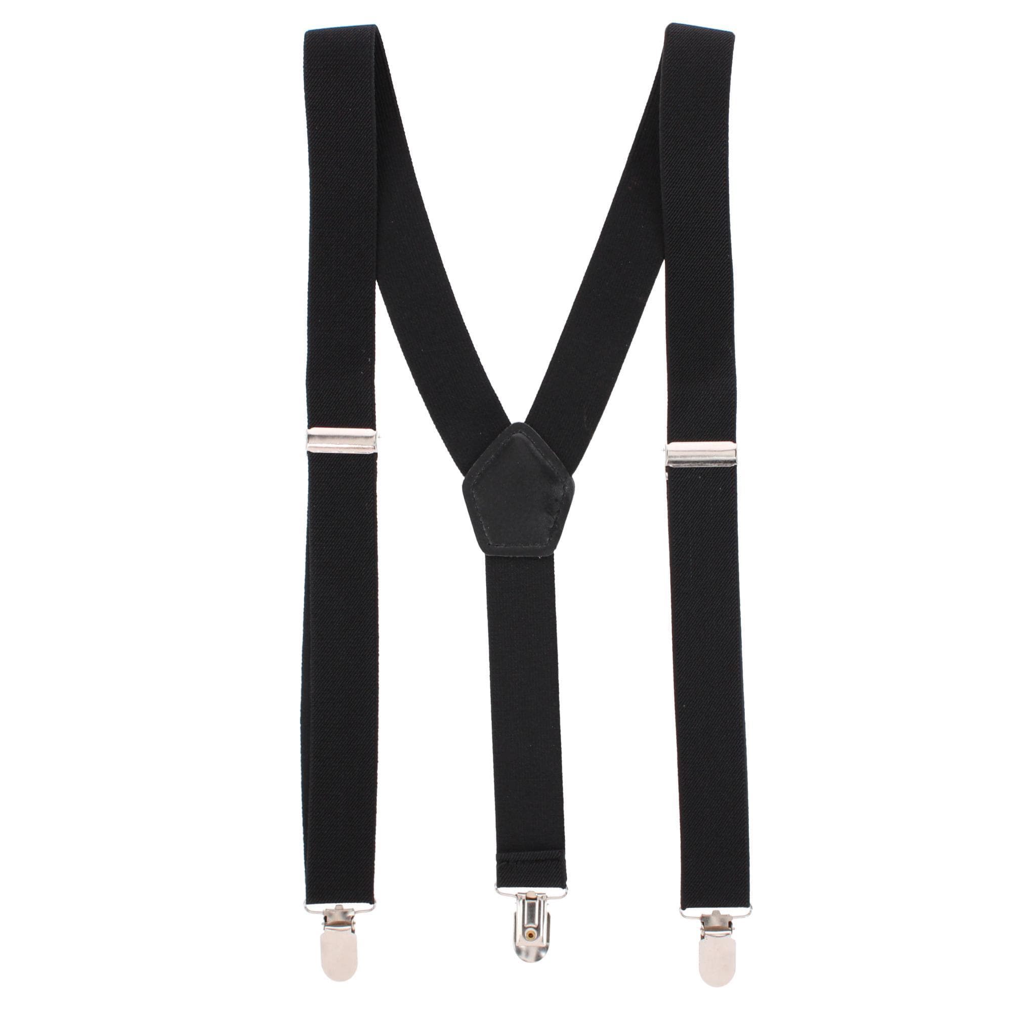 CTM® Men's 1 3/8 Inch Wide Elastic Clip End Suspenders