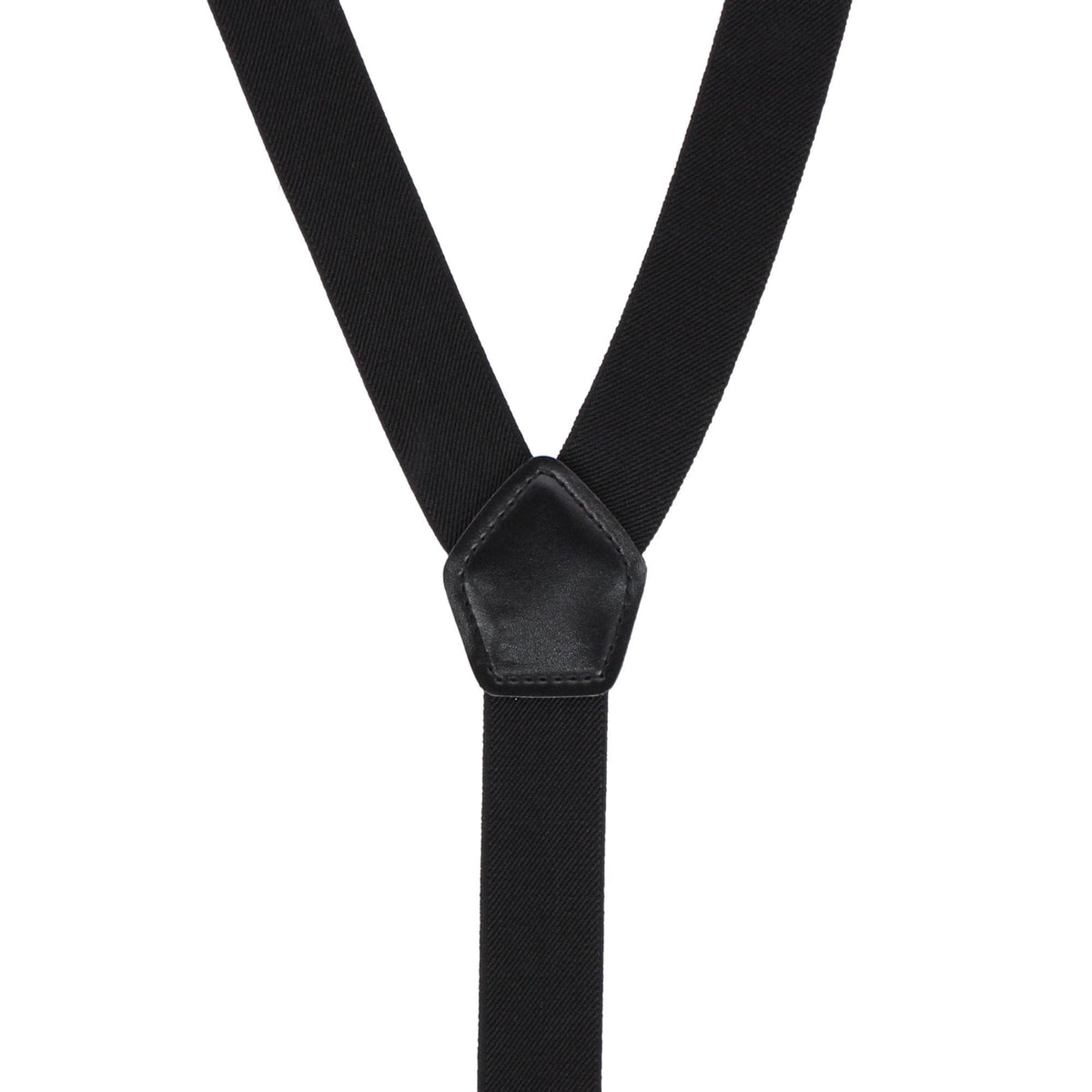 CTM® Men's 1 3/8 Inch Wide Elastic Clip End Suspenders - Black