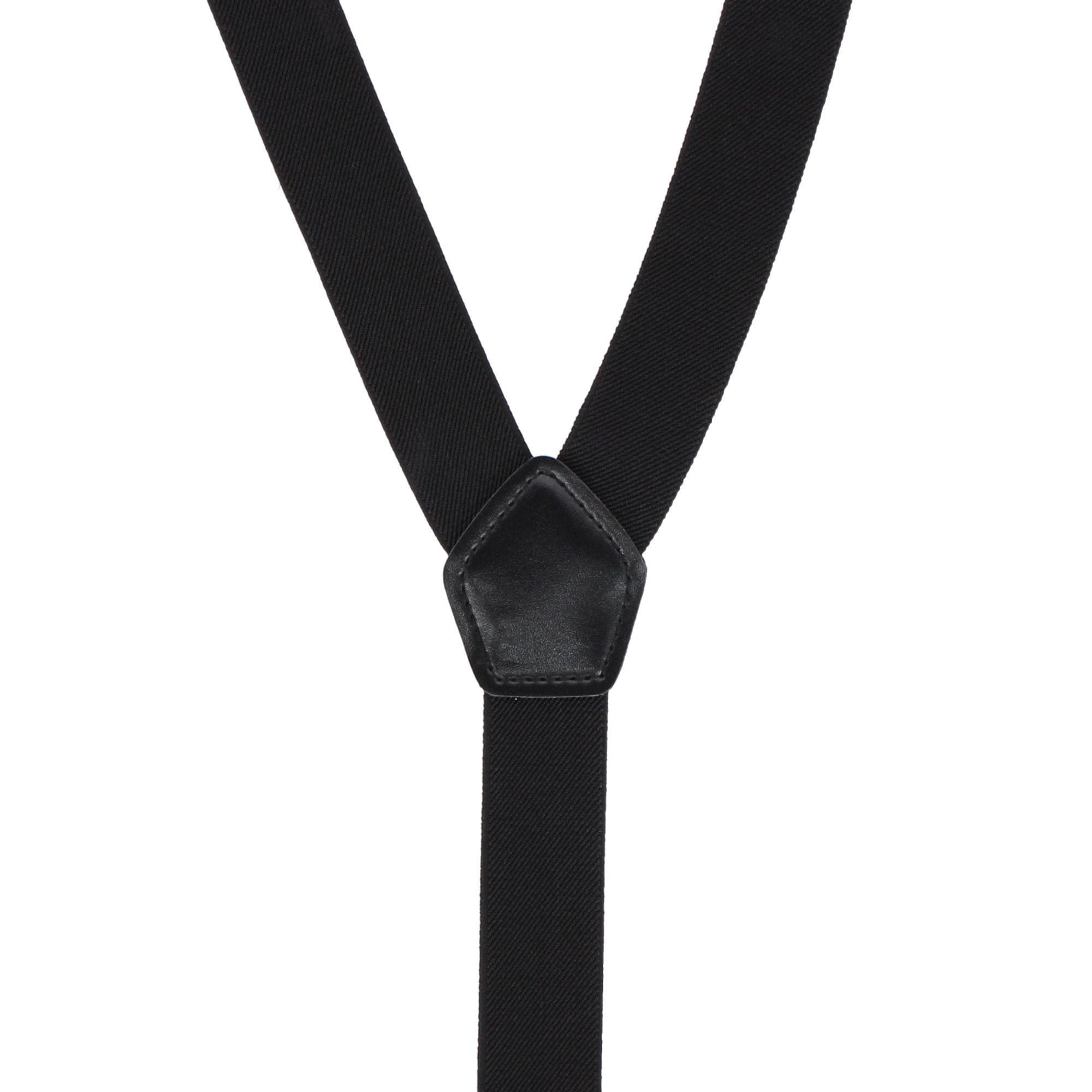 CTM® Men's 1 3/8 Inch Wide Elastic Clip End Suspenders - Black