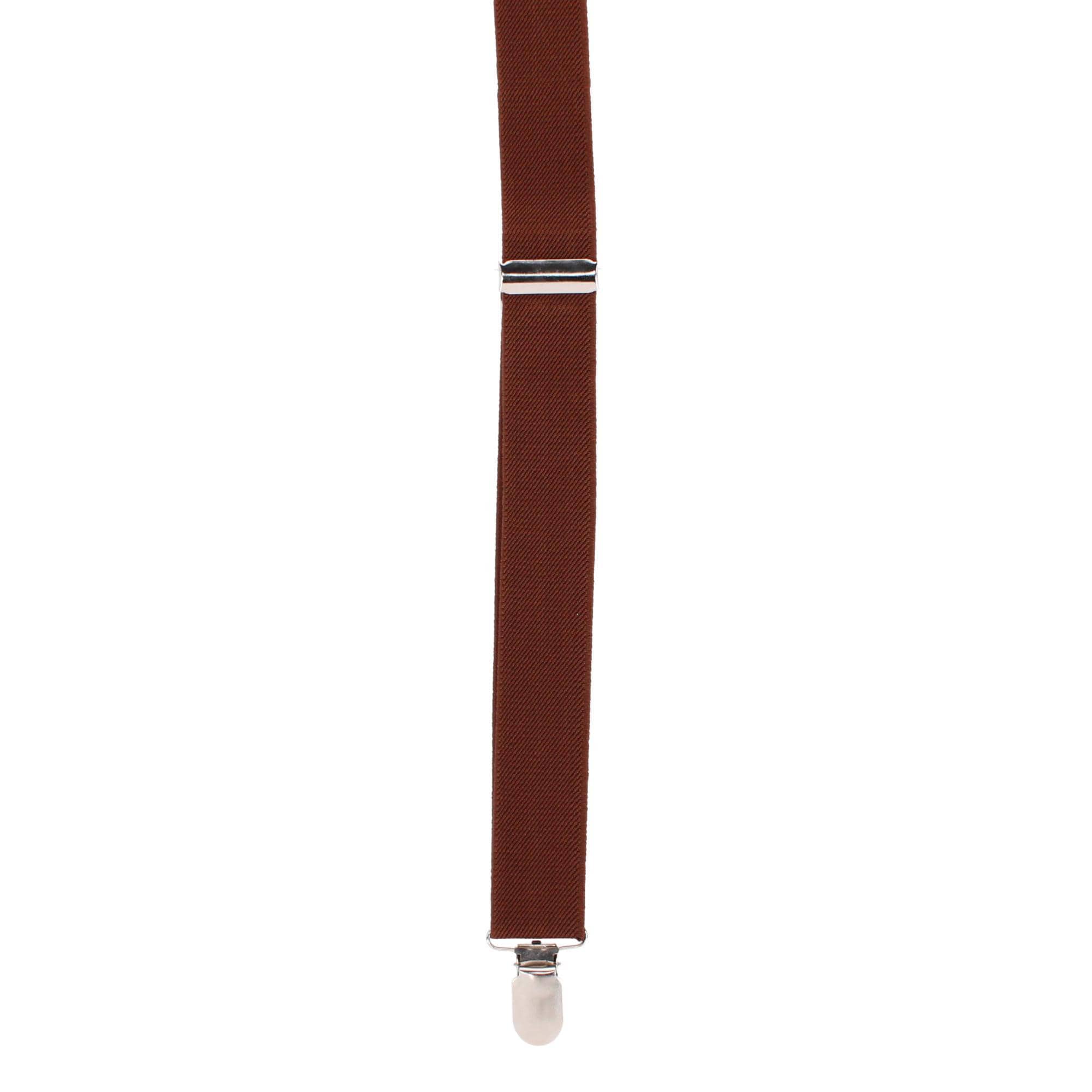 CTM® Men's 1 3/8 Inch Wide Elastic Clip End Suspenders - Brown
