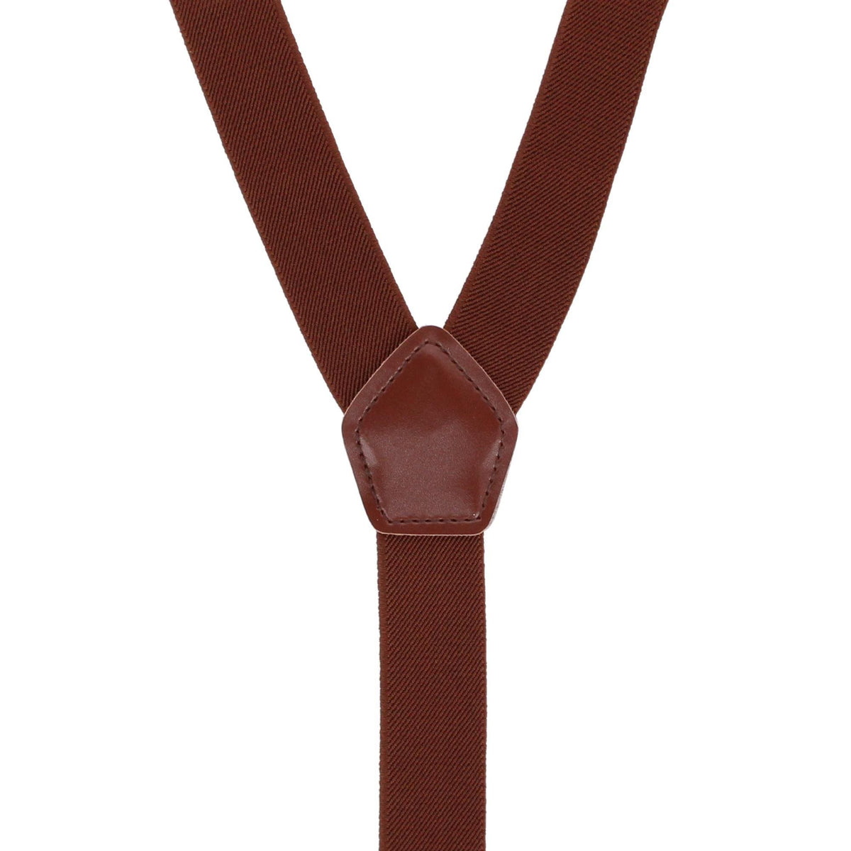 CTM® Men's 1 3/8 Inch Wide Elastic Clip End Suspenders - Brown