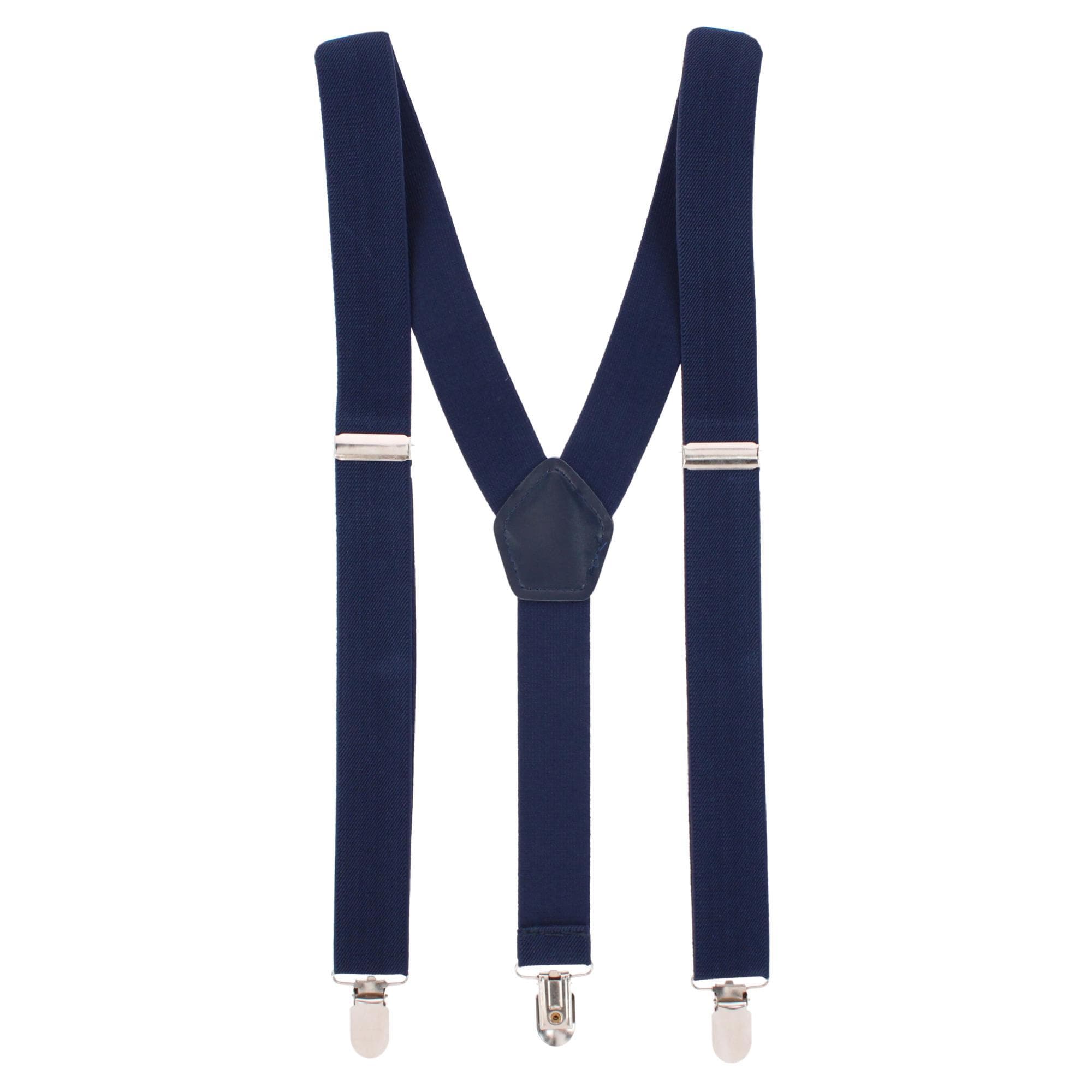 CTM® Men's 1 3/8 Inch Wide Elastic Clip End Suspenders