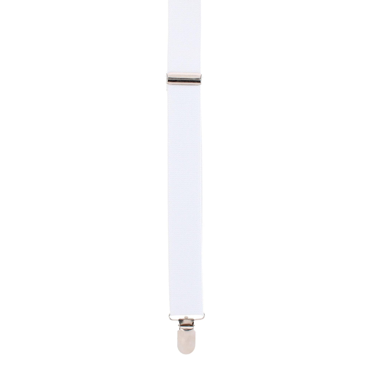 CTM® Men's 1 3/8 Inch Wide Elastic Clip End Suspenders - White