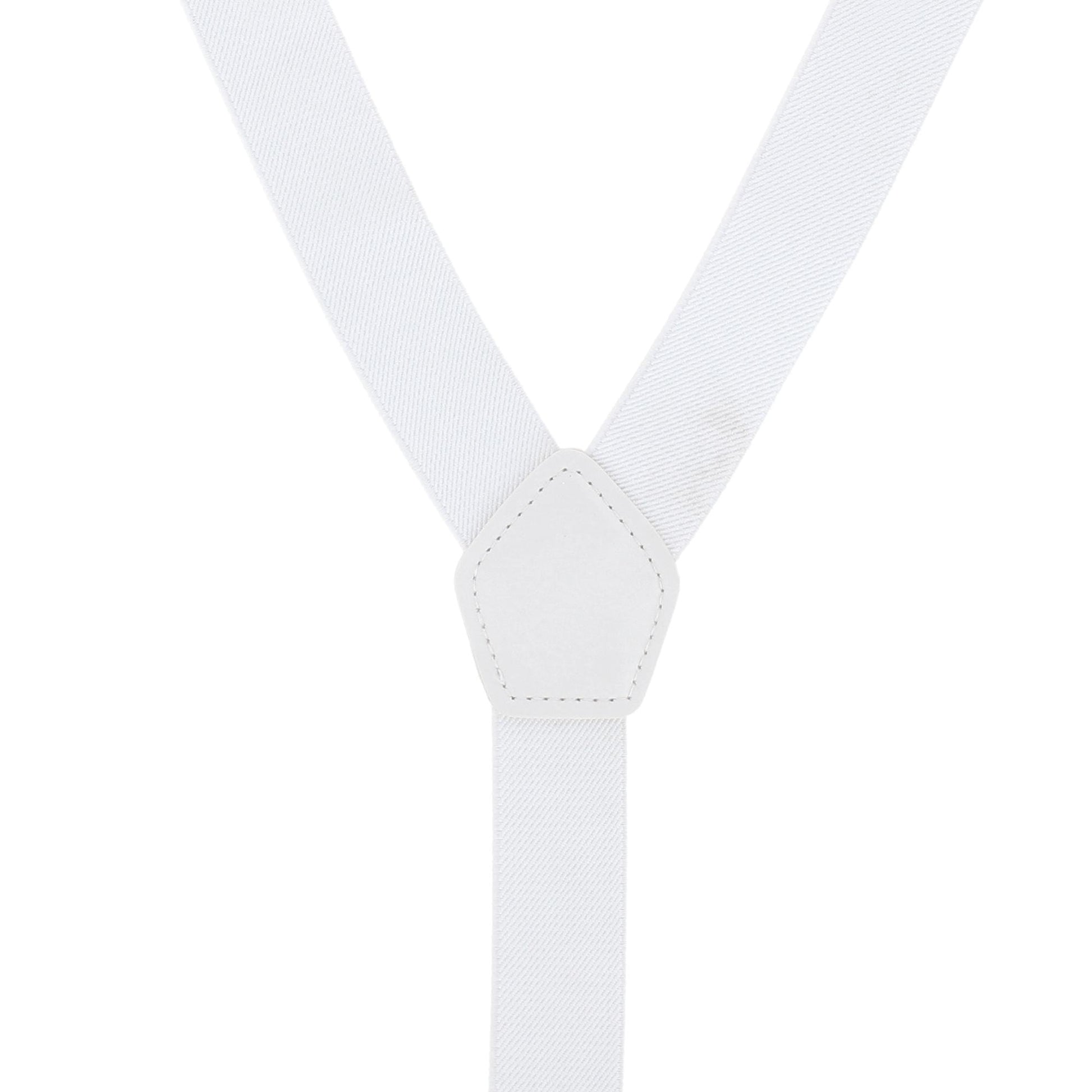 CTM® Men's 1 3/8 Inch Wide Elastic Clip End Suspenders - White
