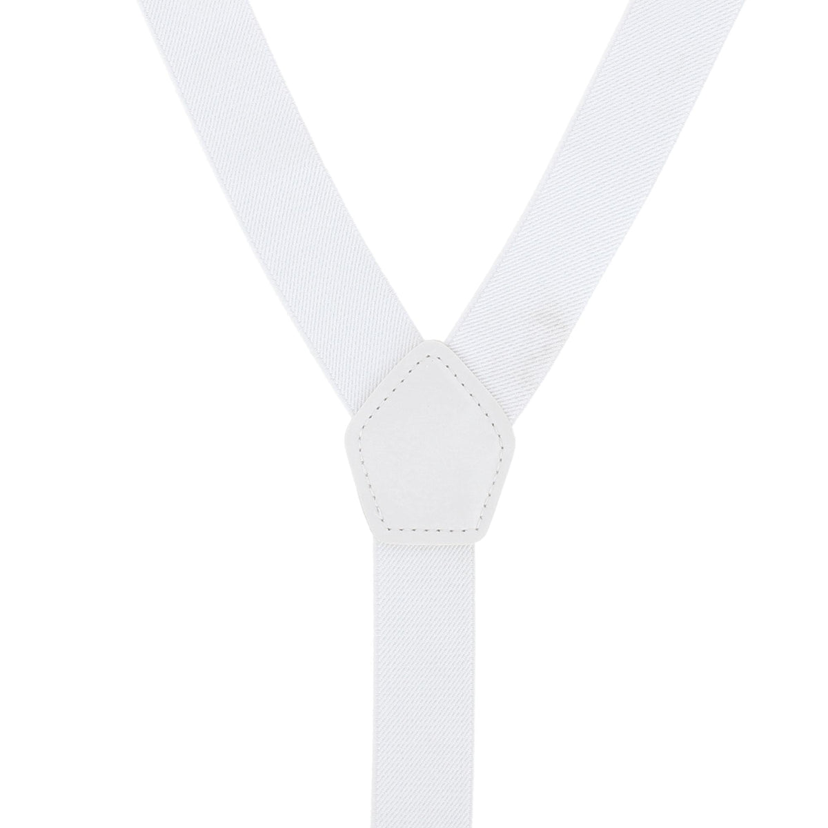 CTM® Men's 1 3/8 Inch Wide Elastic Clip End Suspenders - White