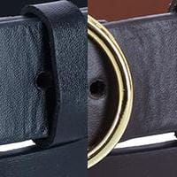 CTM® Women's Thick Rounded Buckle Belt (Pack of 2) - Black & Brown