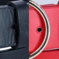 CTM® Women's Thick Rounded Buckle Belt (Pack of 2) - Black & Red