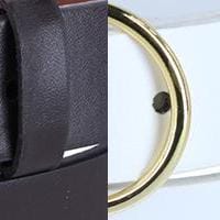 CTM® Women's Thick Rounded Buckle Belt (Pack of 2) - Brown & White