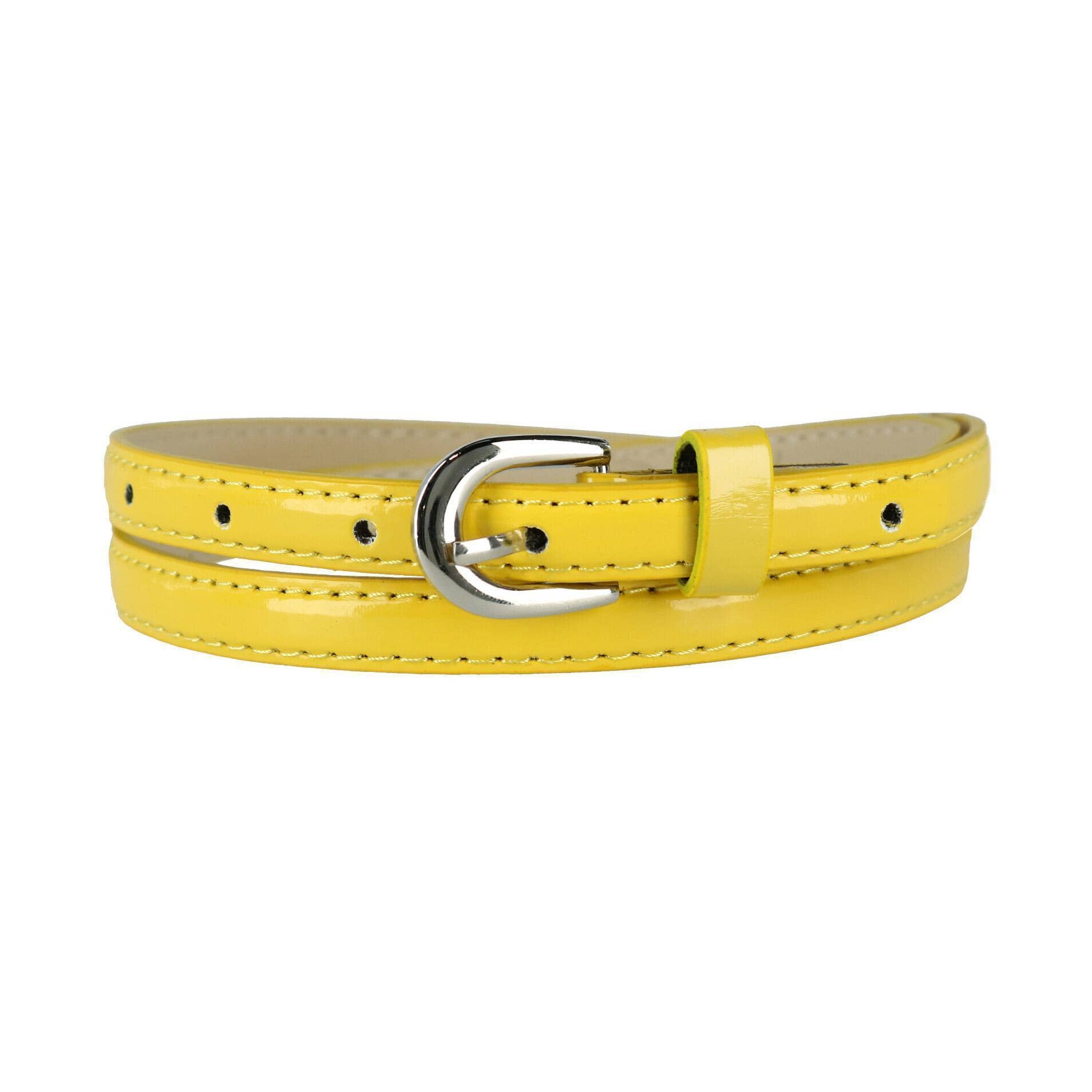 CTM® Women's 1/2 Inch Skinny Dress Belt Patent Faux Leather