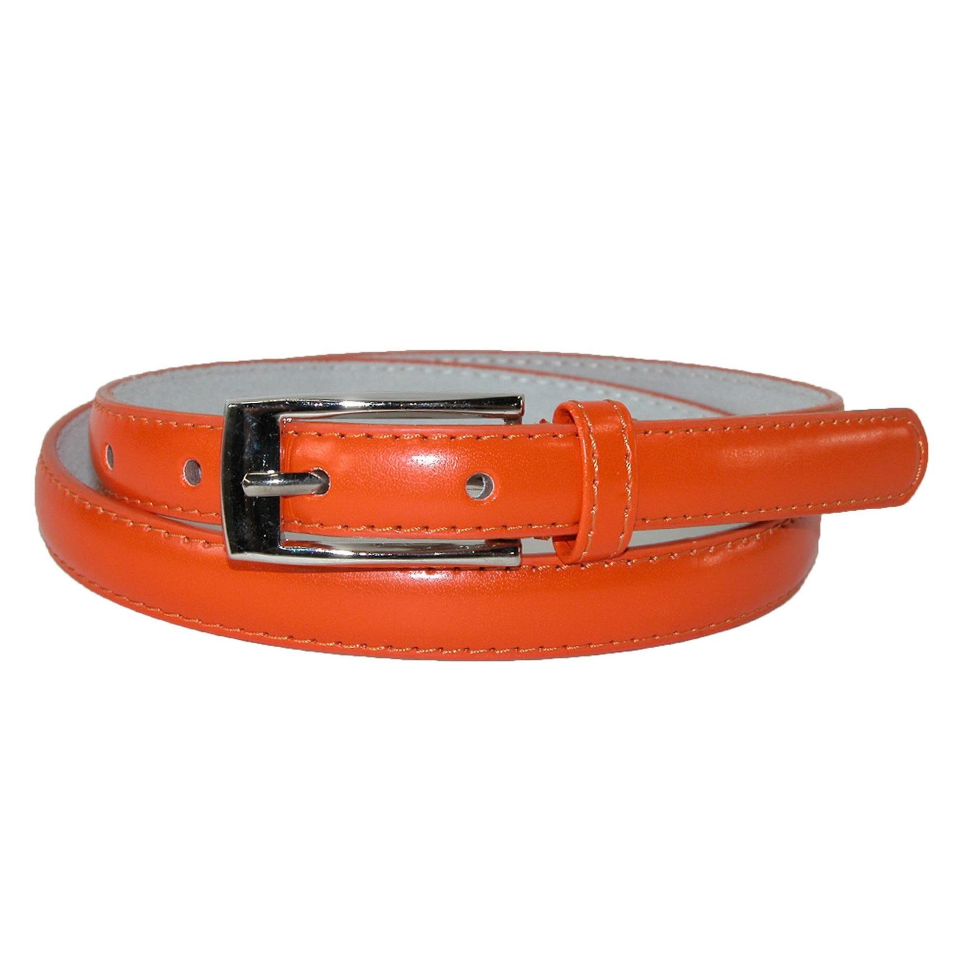 CTM® Women's Skinny 3/4 Inch Leather Dress Belt (Pack of 2)