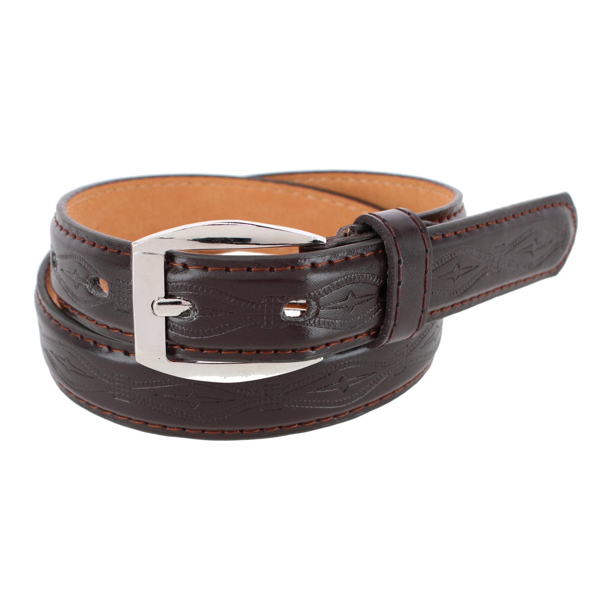 CTM® Kids' Embossed Leather Western Belt