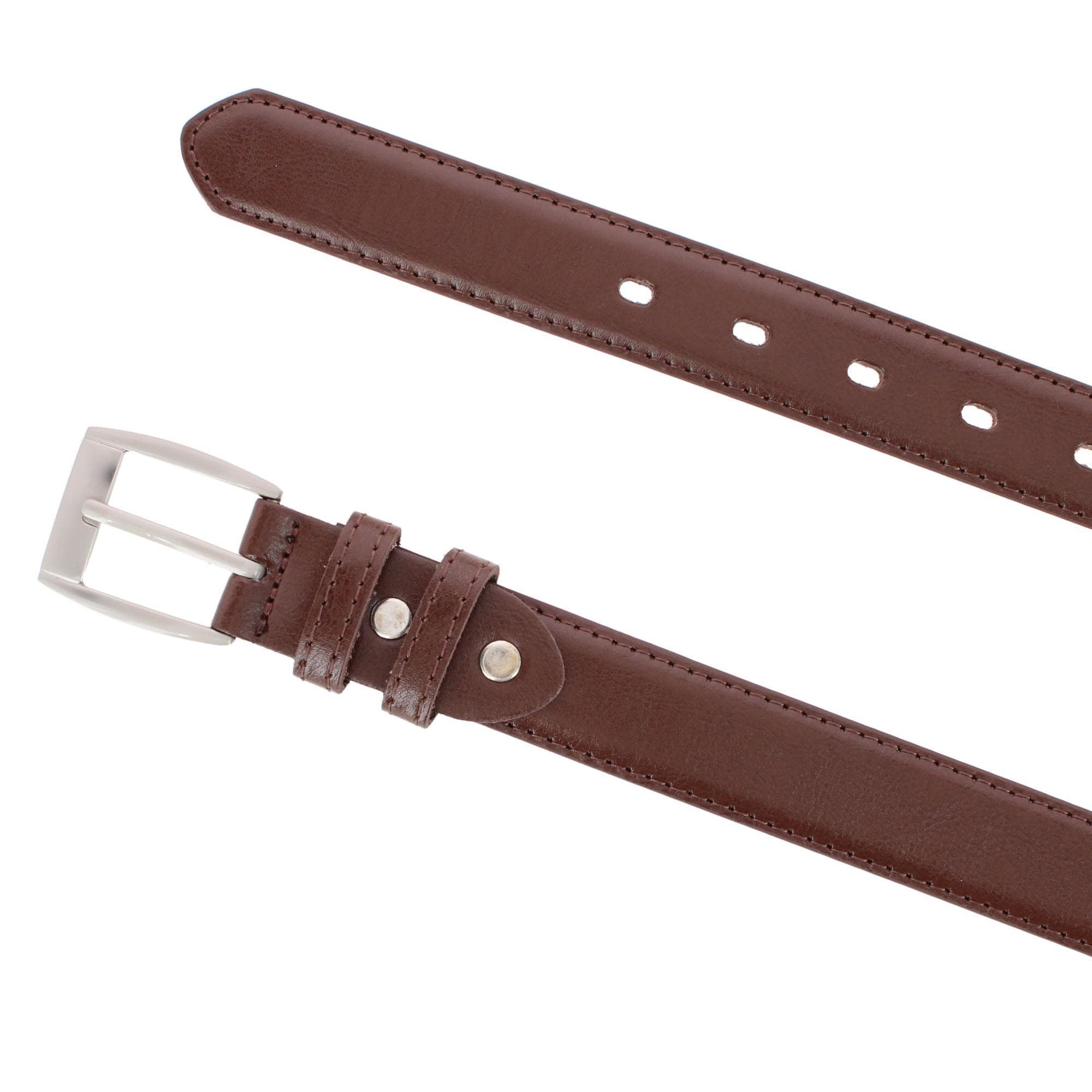 CTM® Men's Simple Dress Belt - Brown