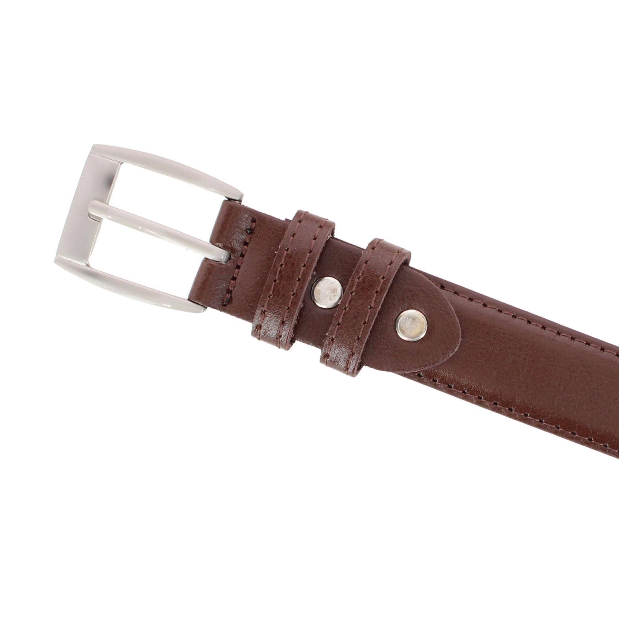 CTM® Men's Simple Dress Belt - Brown